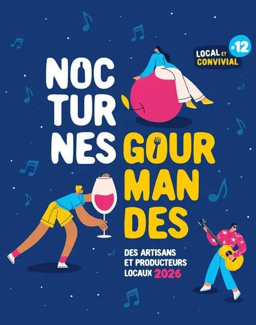 Affiche, Nocturnes gourmandes : animations musicales et assiettes gourmandes