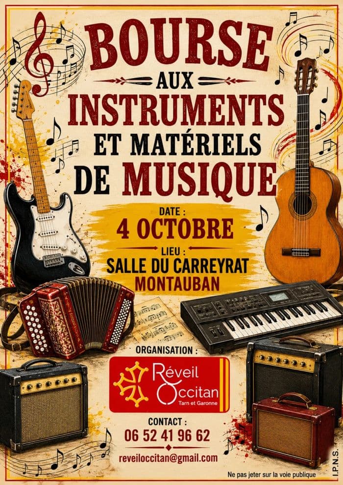 Affiche, BOURSE aux INSTRUMENTS et Matériel de Musique