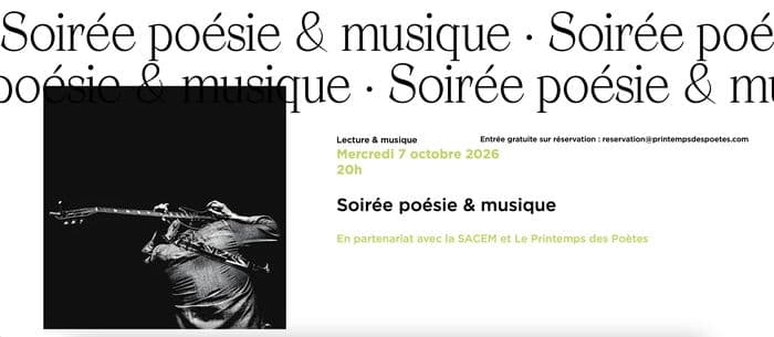 Affiche, Florian Bardou : Soirée poésie & musique à la Maison de la Poésie de Paris