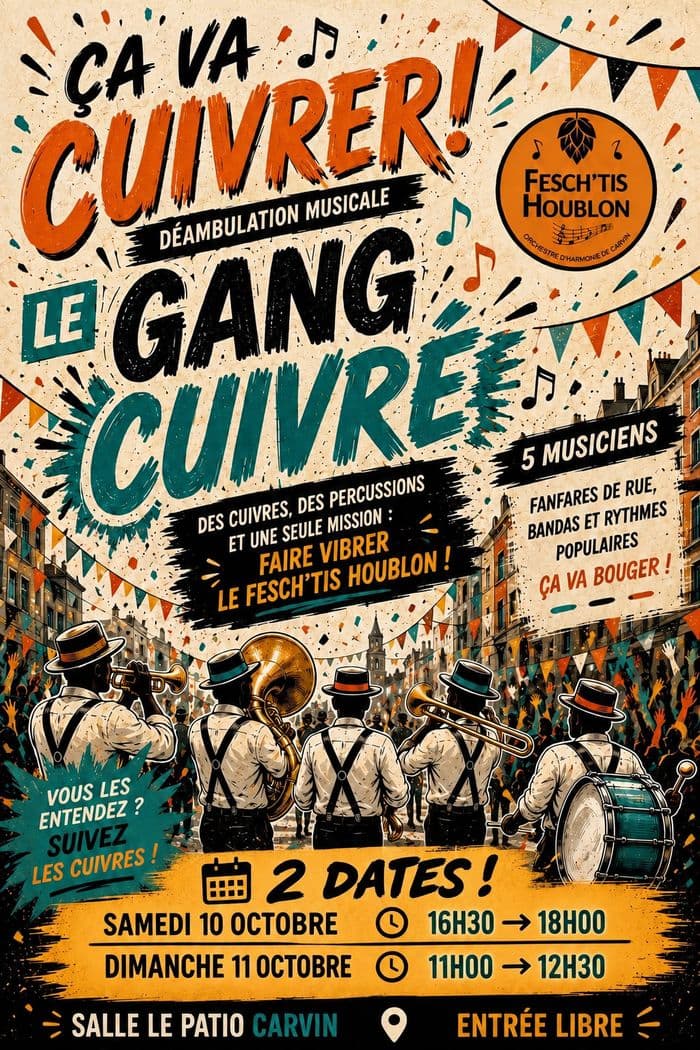 Affiche, Le Gang Cuivré Déambulation musicale