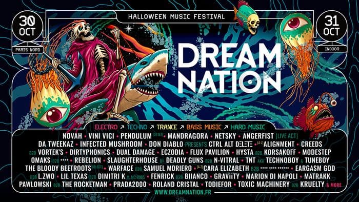 Affiche, 30&31 Octobre– DREAM NATION FESTIVAL « HALOWEEN EDITION » - PARIS