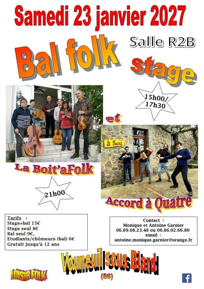 Affiche, Bal folk et stage