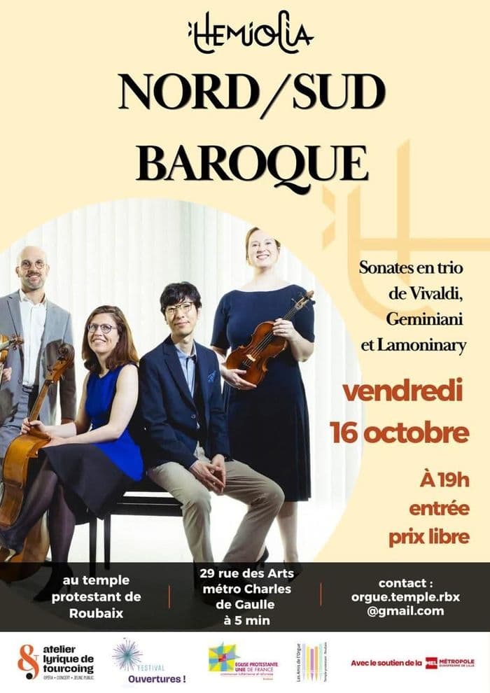 Affiche, Concert "Baroque Nord/Sud" le 16 octobre 2026