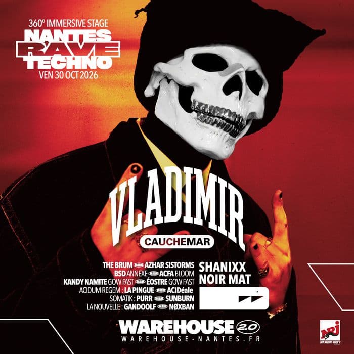 Affiche, Nantes Rave Techno W/ Vladimir Cauchemar, Shanixx, Noir Mat & More