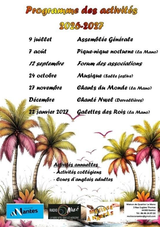 Affiche, Tous les évènements FUN 2026 de l’association Métisses à Nantes
