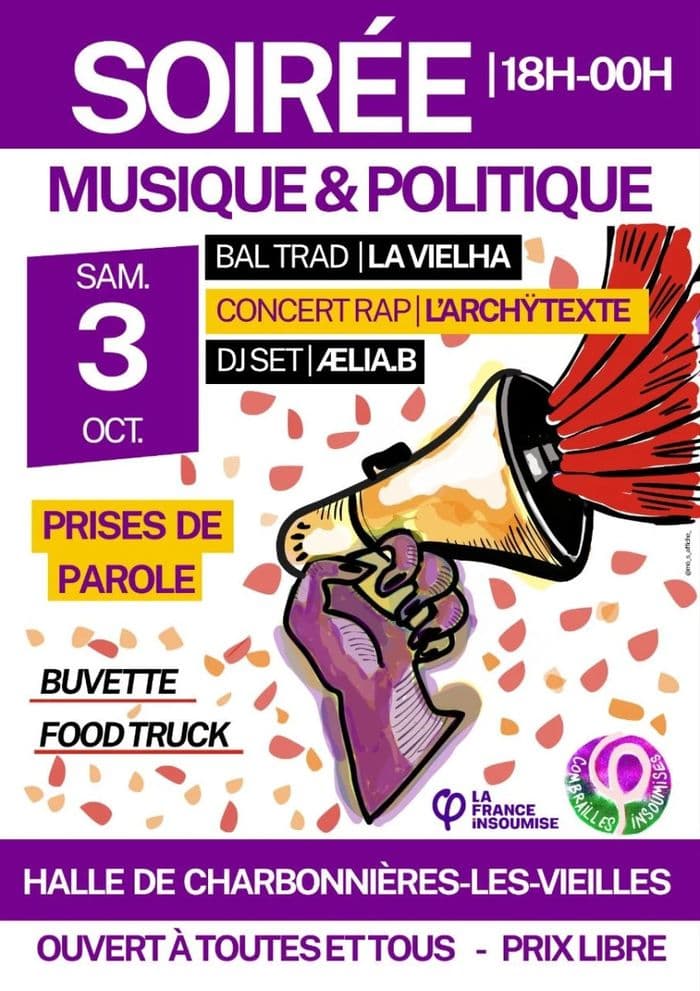 Affiche, Soirée musique et politique
