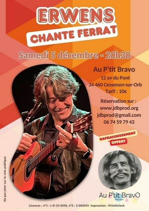 Affiche, Erwens chante Ferrat