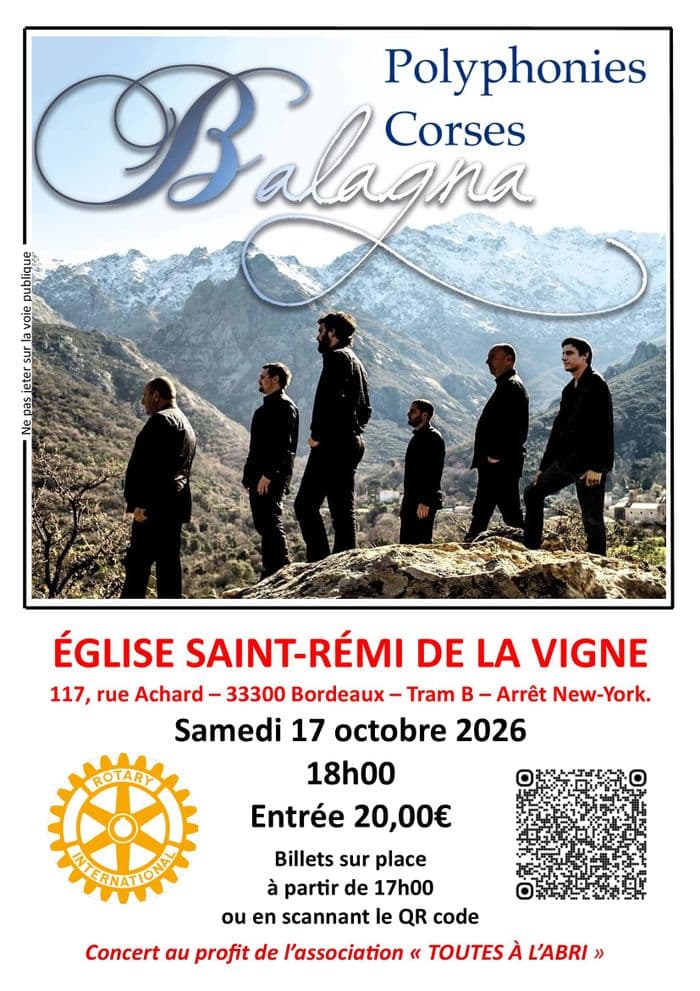 Affiche, Polyphonies Corses - Ensemble vocal Balagna -