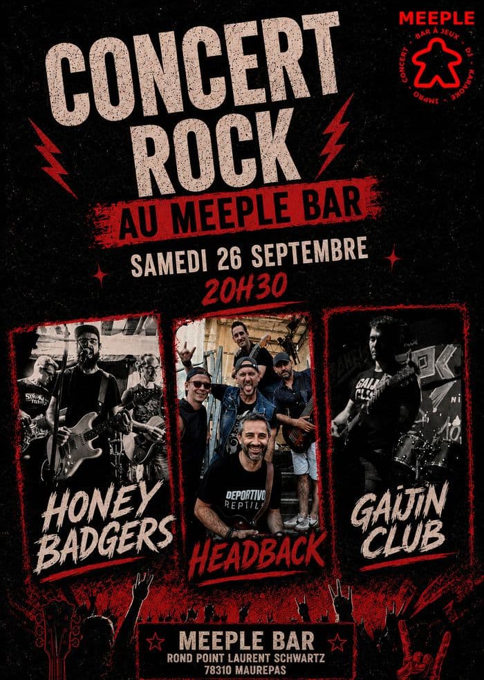 Affiche, Concert Rock au Meeple Bar