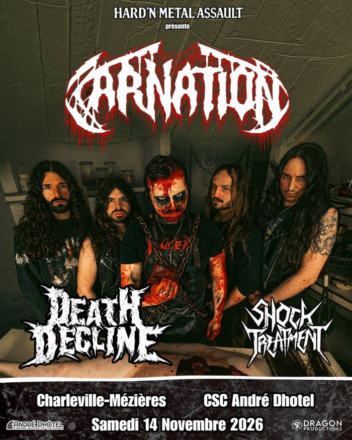 Affiche, Concert Carnation - Death Decline - Shock Treatment