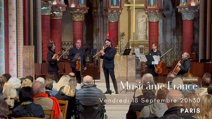 Affiche, Concert à Paris: Ravel, Debussy, Cantemir, Mozart, Vivaldi, Bach, Doppler, Piazzolla, Waxmann