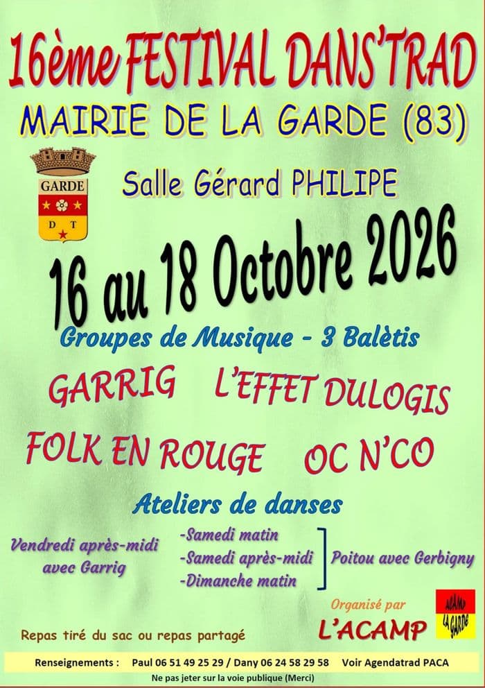 Affiche, 16ème Dans'Trad de La Garde