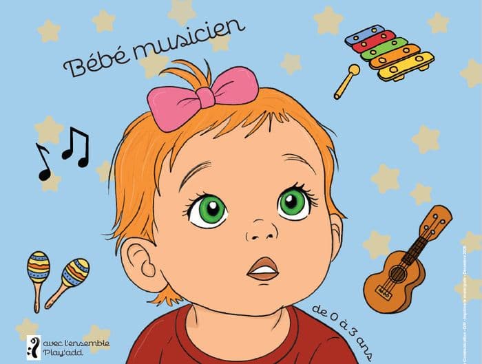 Affiche, Bébé musicien
