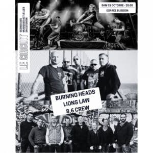 Affiche, Punk sur Cherbourg : Burning Heads + 8.6 Crew + Lions LAW