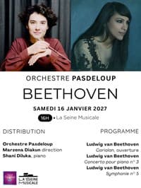 Affiche, Orchestre Pasdeloup : Hommage à Beethoven