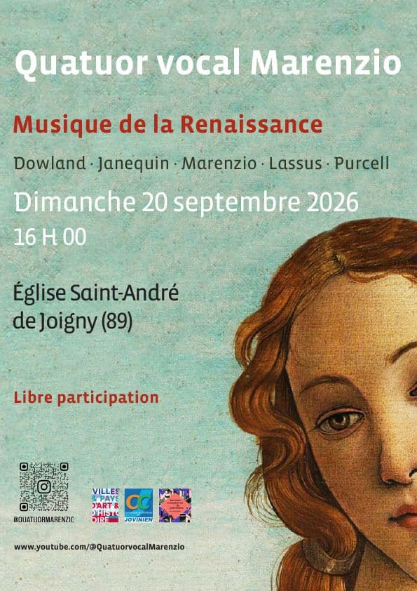 Affiche, Quatuor Marenzio : concert d'oeuvres de la Renaissance