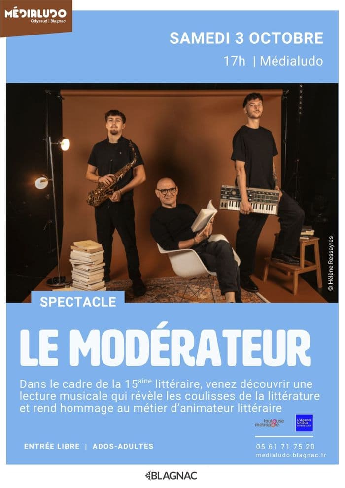 Affiche, Lecture musicale « Le Modérateur » - Samedi 3 octobre