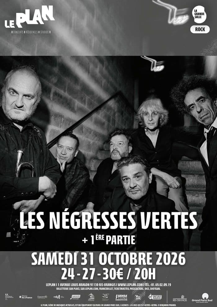 Affiche, LES NÉGRESSES VERTES + 1ère partie