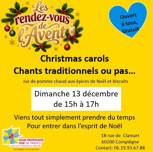 Affiche, Les Rendez-vous de l'Avent- Chants traditionnels ou pas... avec Goûter