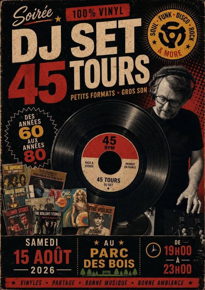 Affiche, 🎶 Samedi 15 août | Dj Set 100% vinyles avec Monsieur Prescovic