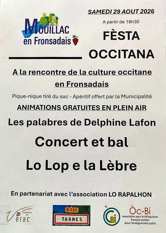 Affiche, Fèste Occitana de Mouillac en Fronsadais