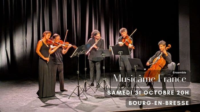 Affiche, Concert à Bourg-En-Bresse : Bach, Vivaldi, Schubert, Rachmaninov, Saint-Saëns, Elgar, Telemann, Williams, Mansell