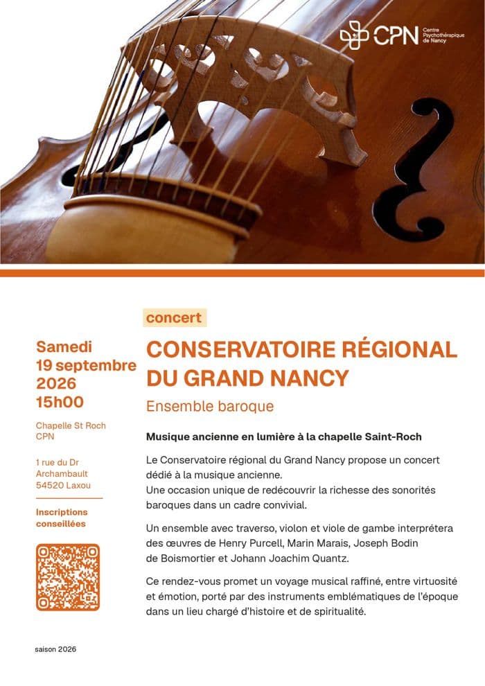 Affiche, Concert ensemble baroque du Conservatoire Régional du Grand Nancy