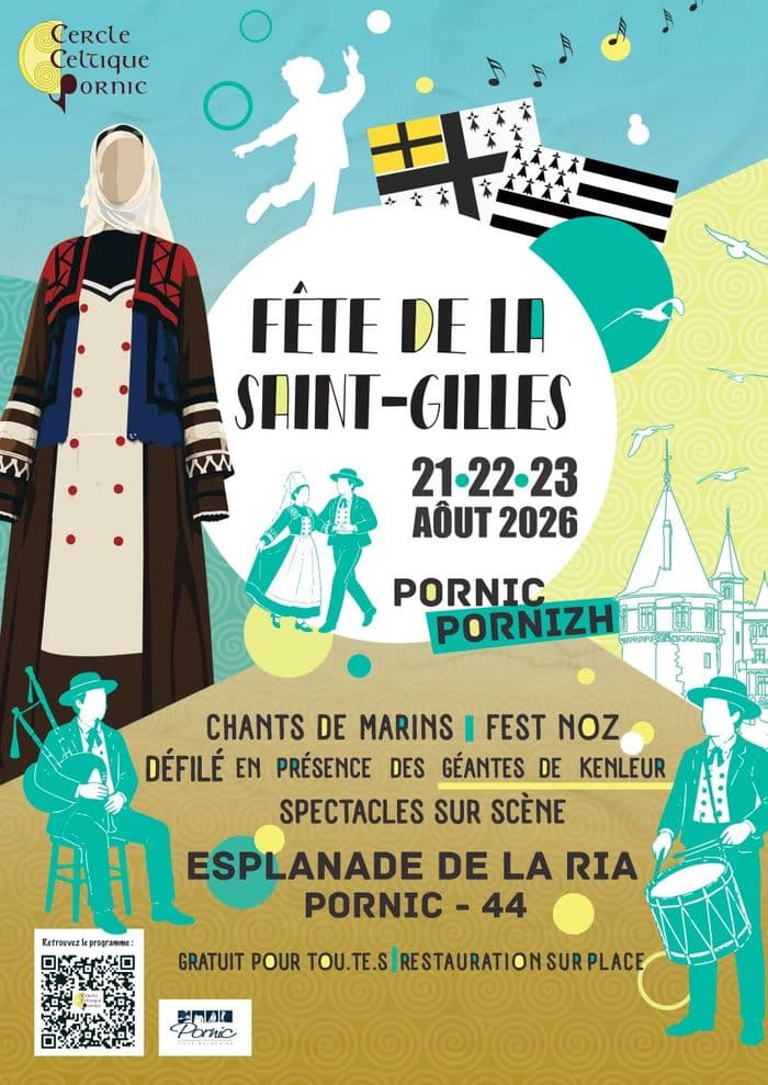 Affiche, concert de chants de marins Fêtes de la Saint Gilles de Pornic