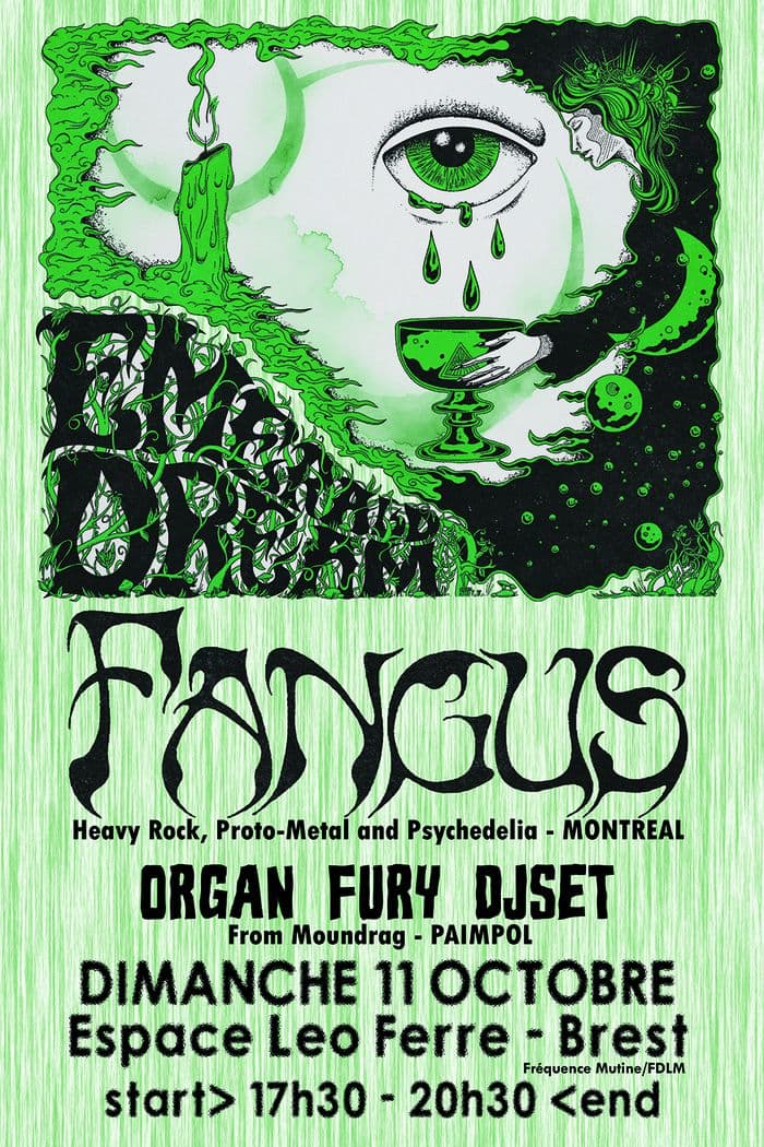Affiche, Fangus (Proto metal/Psych' 70's - Canada) + Organ Fury DJ Set (Moundrag)