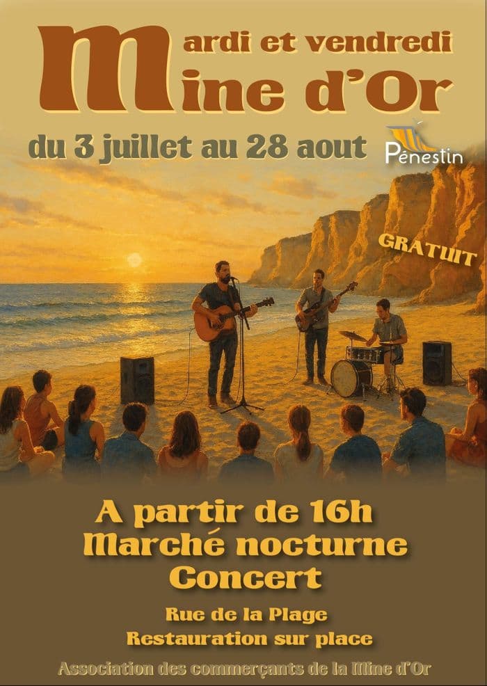 Affiche, Mardi de la Mine d'Or : Marché nocturne et concert "Dicidence"