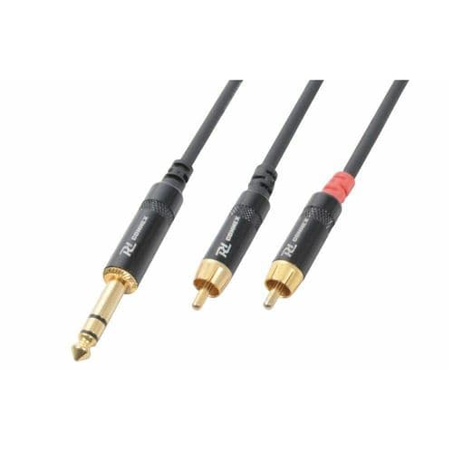 Power Dynamics PD Connex Câble Audio Cordon Jack 6,35 Mâle Stéréo/2x RCA