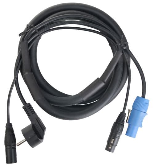 Pronomic Stage EUPPD-2.5 Câble Hybride Schuko / Powercon Compatible + DMX 3 Pôles,