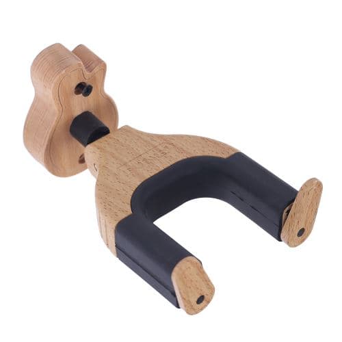 docooler Muslady Crochet de suspension mural pour guitare Détenteur du détenteur Verrouillage automatique avec base en bois massif en forme de guitare pour guitare acoustique