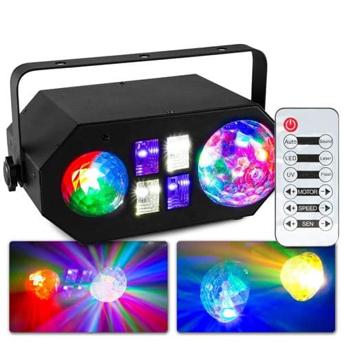 BEAMZ LEDWAVE Éclairage de soirée Jellyball LED RVB + Waterwave RVBB UV / Stroboscope noir