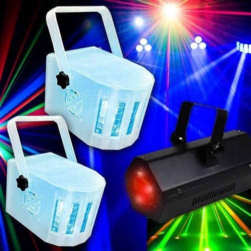 Lytor Light EFFET 56 LEDS RVAB JEUX DE LUMIÈRE LED + 2 DERBY RGBW + 1 GOBO FLOWER