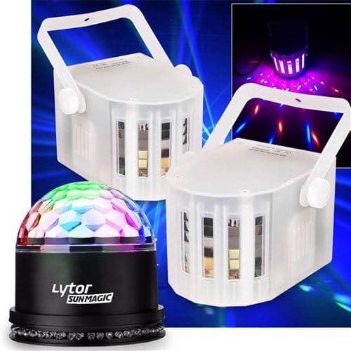 Lytor jeux de lumière effet DERBY à 4 LEDs RGBW + Etriers fixations + Astro SUNMAGIC RVB