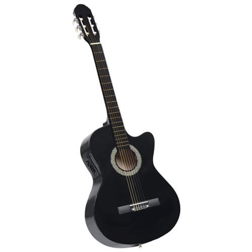 VIDAXL Gitaar cutaway met equalizer 6 snaren western klassiek zwart70138