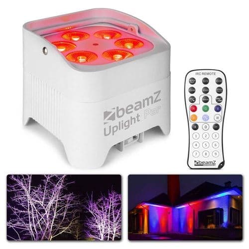 BEAMZ BBP96SW Uplight sur Batterie RGBAW-UV DMX 72 Watts Blanc