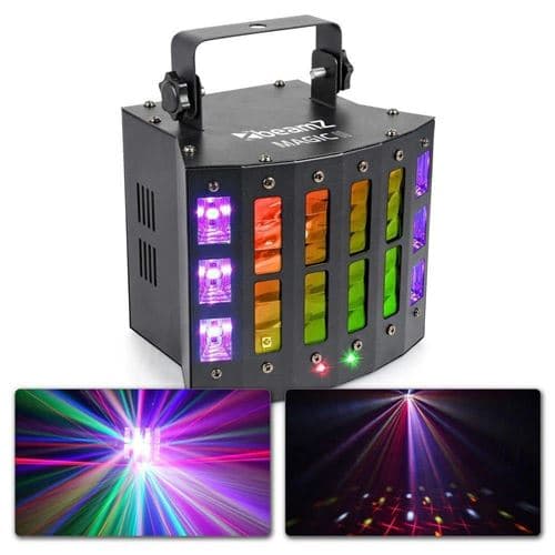 BEAMZ Magic 2 Effets d´eclairage de soirée : Derby / Laser rouge vert / stroboscope / Lampe UV DMX