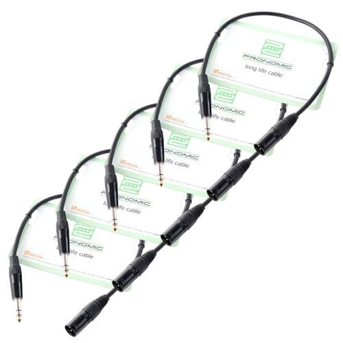 Pronomic Stage JXM-0.5 Jack Stereo / XLR 0.5m Lot de 5