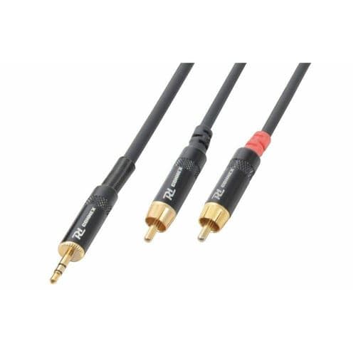 Power Dynamics PD Connex câble audio cordon jack 3,5 mâle stéréo / 2 x rca Idéal pour relier votre table de mixage