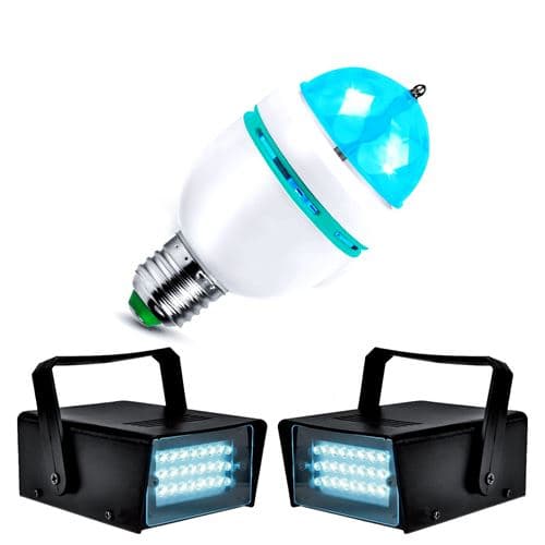 Lytor Strobes + Ampoule Mini DIAMS 4 LED s RVBA Light Mode AUTO, Culot E-27