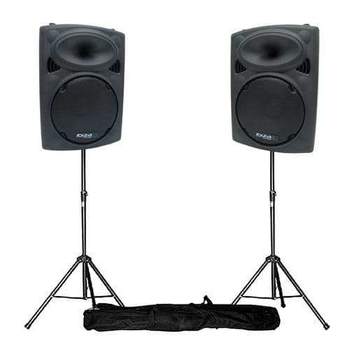 Ibiza Sound amplifiées 12" 30cm 1400W USB/BT + pieds