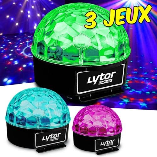 Lytor Jeux de lumière Pack Boules ASTRO 6 LED RVB Sixmagic