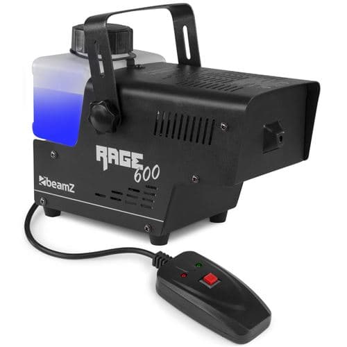 BEAMZ Rage 600 Machine à fumée de soirées DJ débit 65m³/mn réservoir 0,5l + télécommande noir