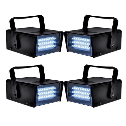 Lytor STROBOSCOPES Mini 26 LEDS blanches Pack de 4
