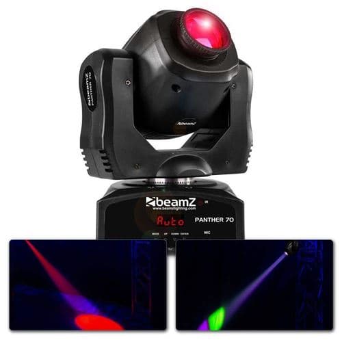 BEAMZ Panther 70 Lyre Spot LED 70W, Mode DMX, Roue de 7x Gobos, 7 Couleurs