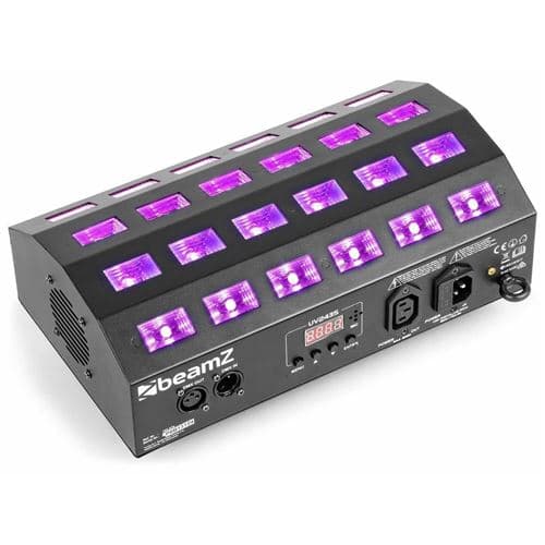 BEAMZ BUV463 Projecteur à LED UV Stroboscope 24 x DMX 7 canaux / autonome noir