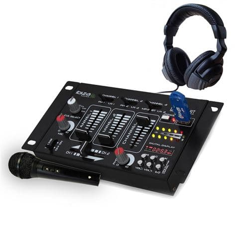 Ibiza sound DJ21BT voies 7 entrées USB/Bluetooth micro noir