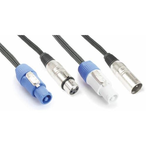 Power Dynamics PD Connex CX06-10 Combiné DMX Alimentation XLR et PowerCon